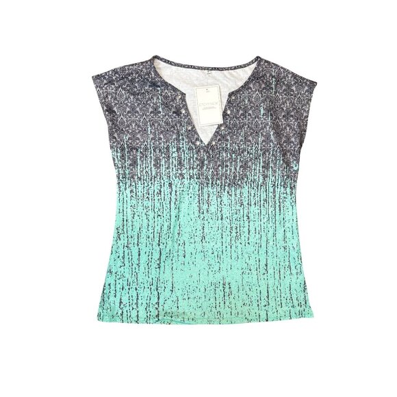 (5 for $25) Short Sleeve Paisley Ombre Fitted Top Size Medium NWT - Picture 5 of 6